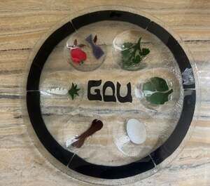 Peggy Karr Handcrafted Fused Glass Passover Seder Plate